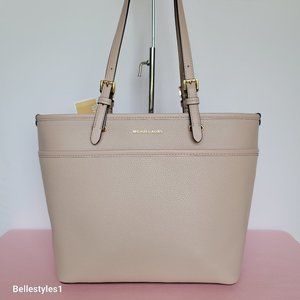 MICHAEL KORS Winston Medium Leather Top Zip Pocket Tote- Soft Pink⭐